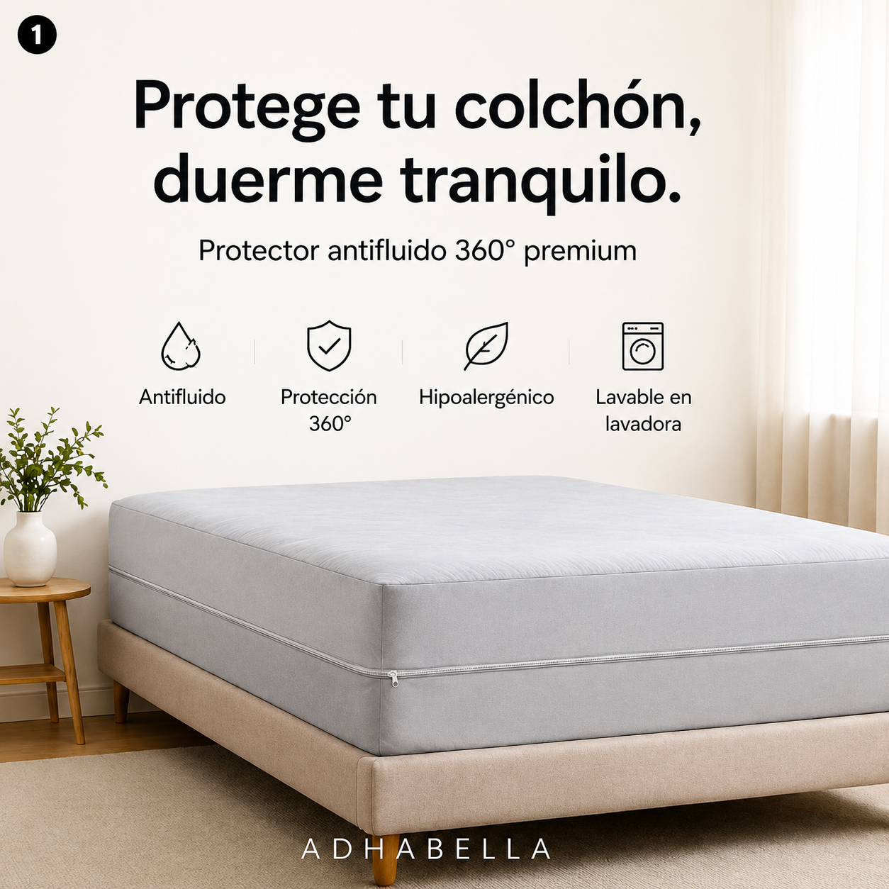 Protector Antifluido Premium 360° con Cremallera –Protección Total para Todo tu Colchón