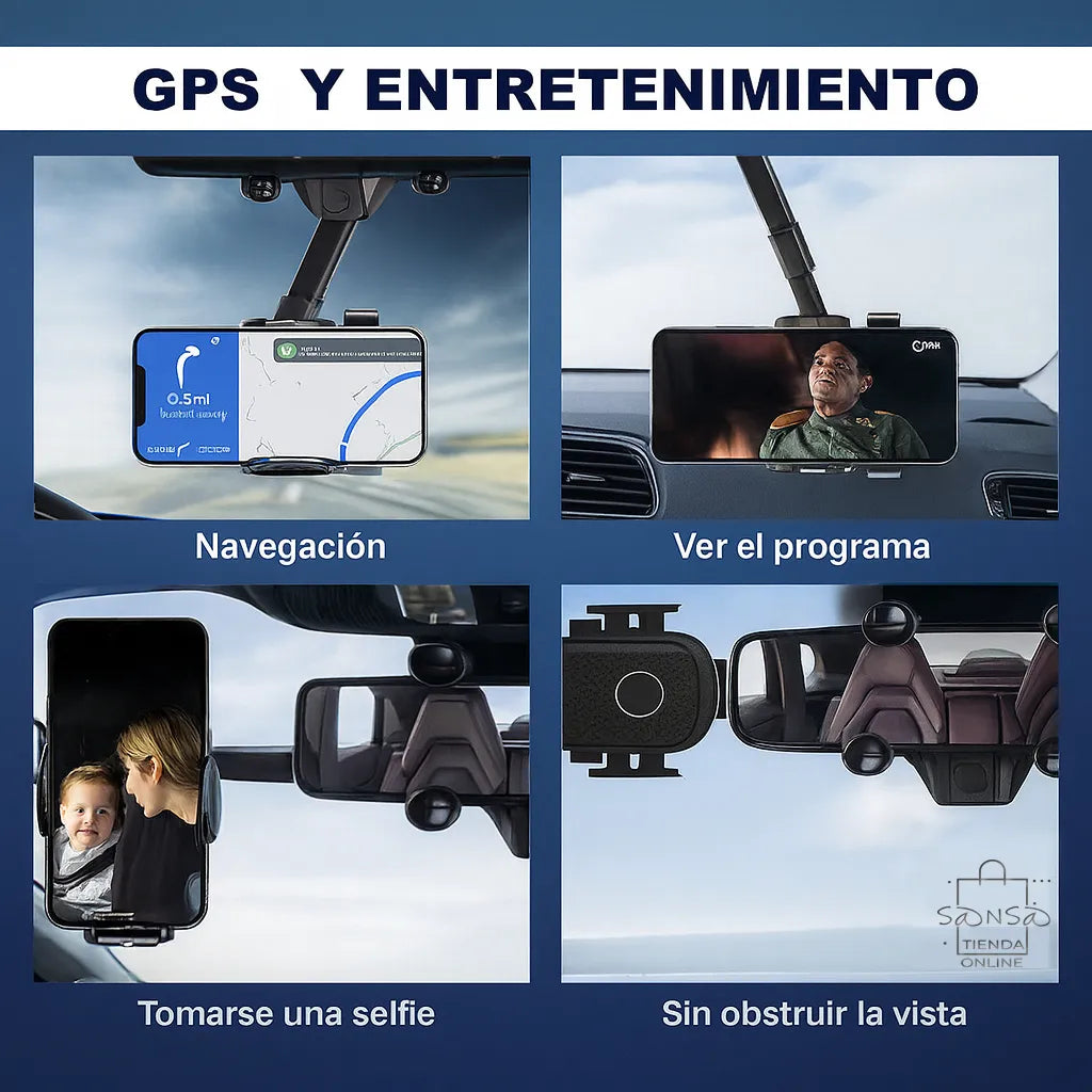 Soporte para Celular que NO Vibra y se Fija al Espejo