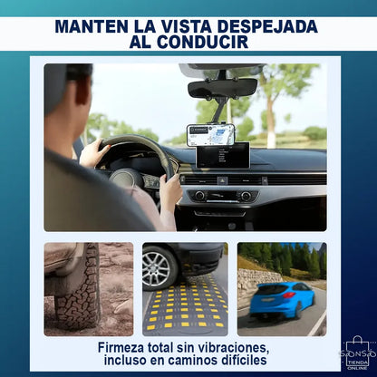 Soporte para Celular que NO Vibra y se Fija al Espejo